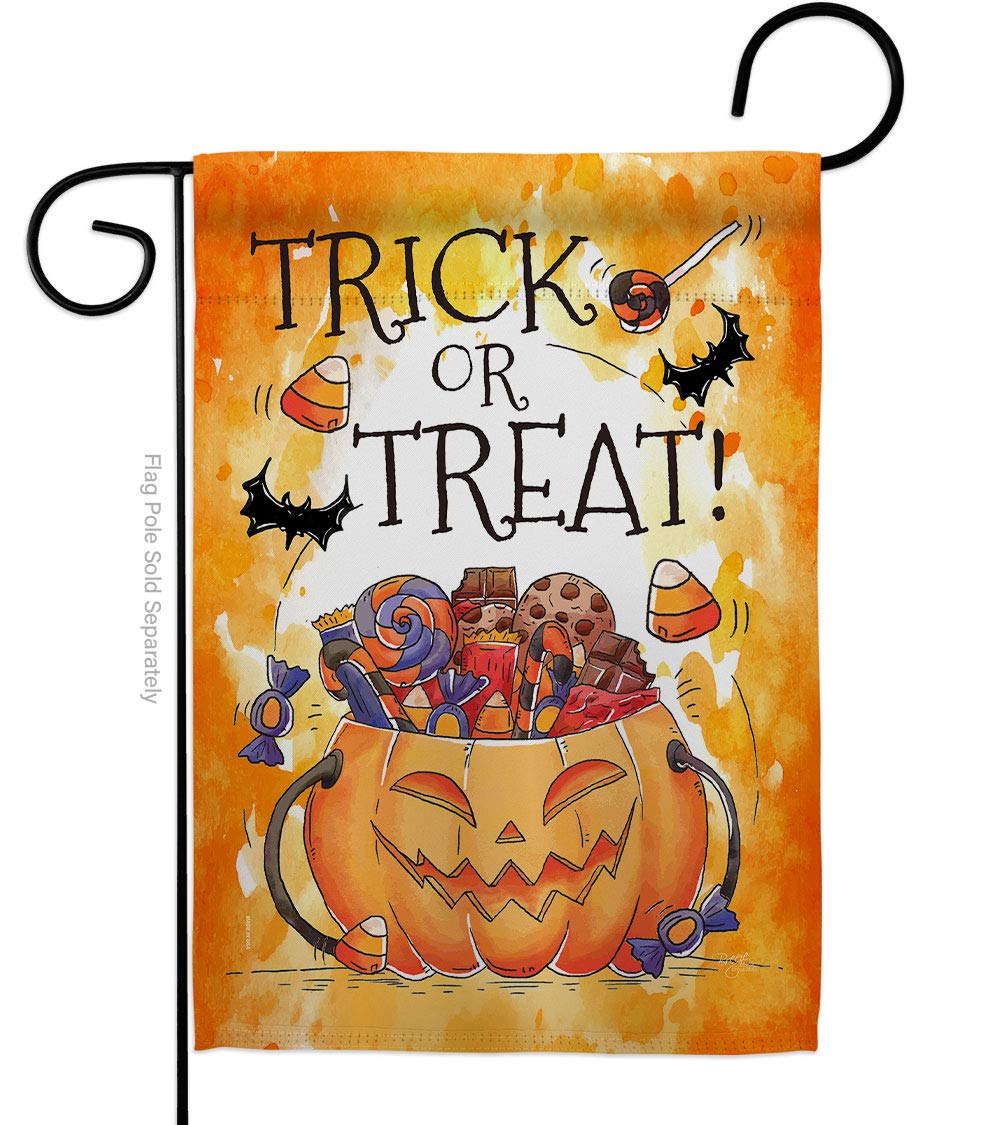 Halloween Garden Flag - Trick or Treat Decor for Fall