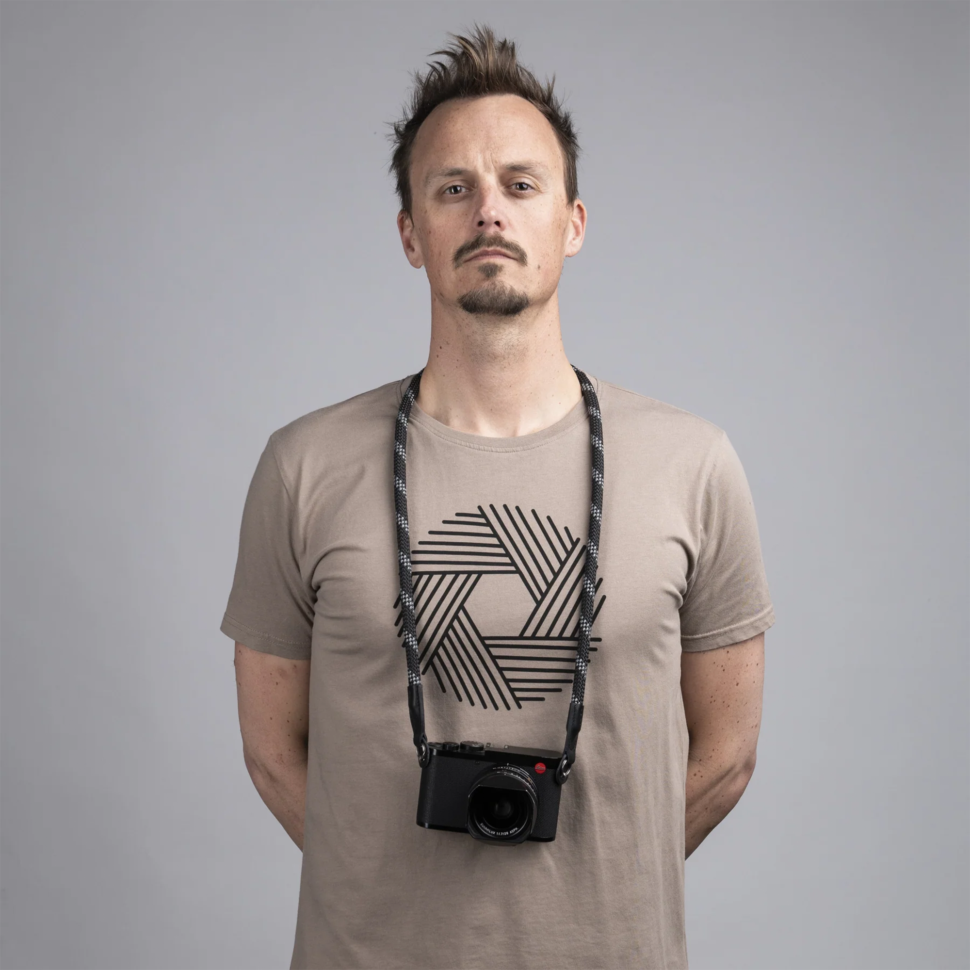 Cooph Rope Camera Strap with Split Ring - 45.3 Inch (115cm) Adjustable Neck Strap for DSLR & Mirrorless Cameras - Durable Duotone Charcoal Design - Perfect for Travel, Hiking & Photography Enthusiasts