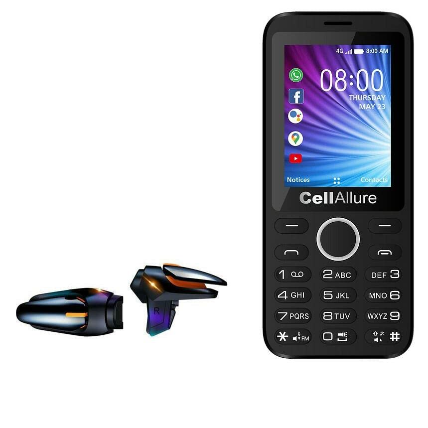 BoxWave Gaming Trigger Buttons for CellAllure Smart One - Touchscreen QuickTrigger Auto with Autofire for Mobile FPS Games (Jet Black) - Perfect for PUBG, Call of Duty Mobile & Fortnite Gaming Accessories