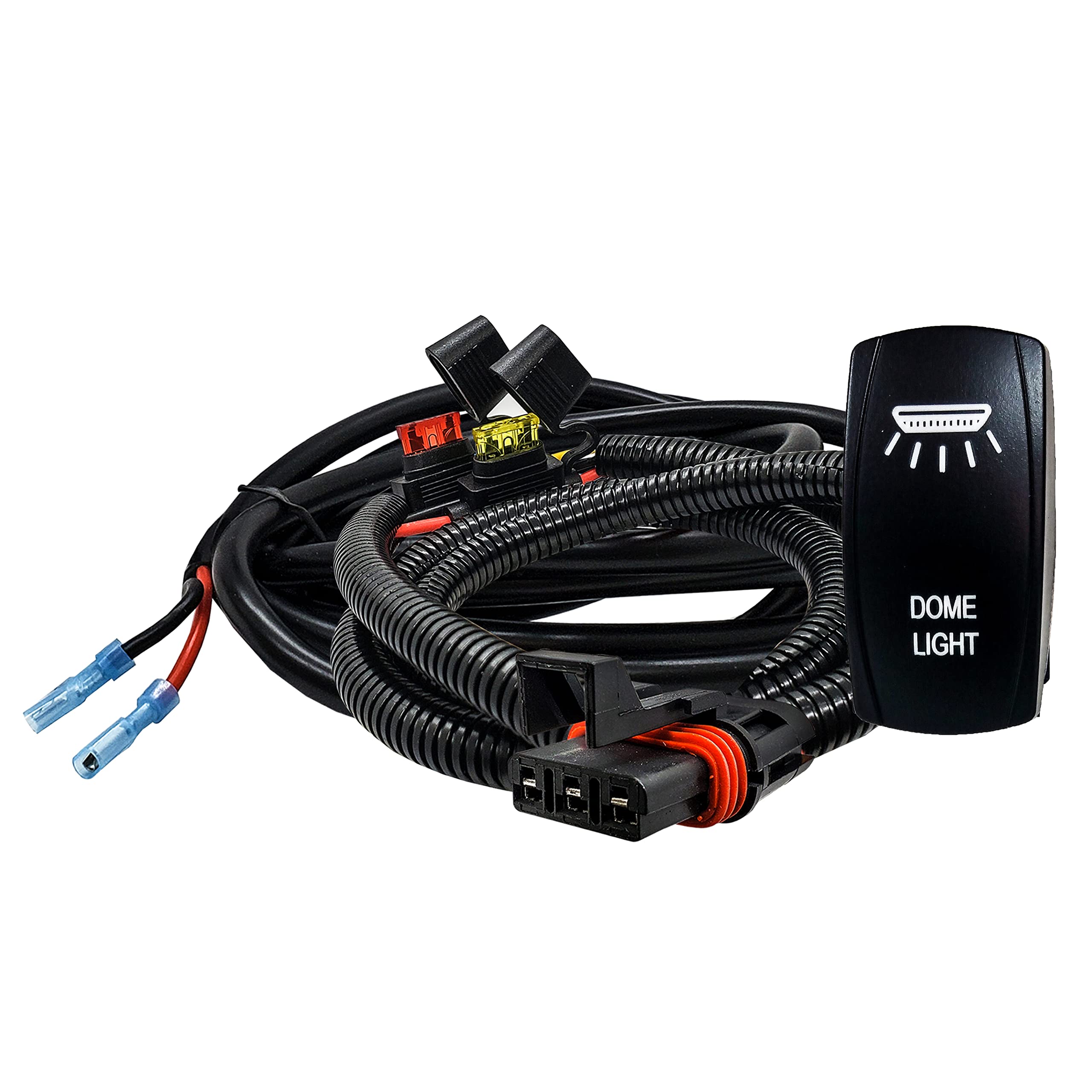 10ft Power Bus Bar Plug Wire Harness Kit for LED Lights - Compatible with Polaris RZR Pro, Ranger Crew XP 2018-2023 (Dome Lights) - Perfect for Off-Road Lighting & DIY Electrical Projects