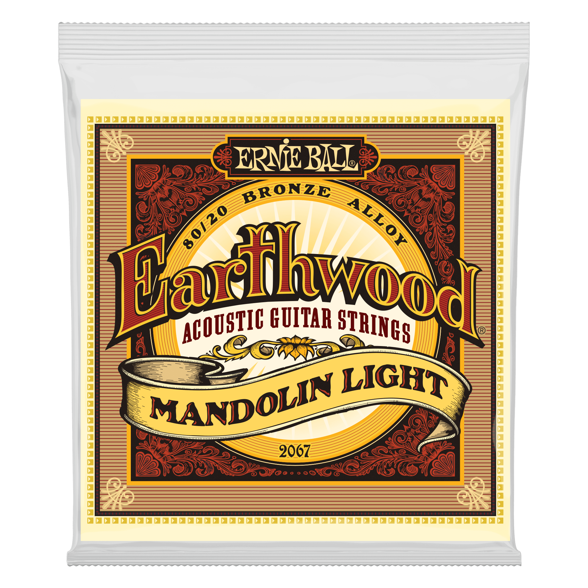 Ernie Ball Earthwood Mandolin Light Loop End 80/20 Bronze Acoustic Guitar Strings - 9-34 Gauge | Perfect for Folk, Bluegrass & Country Music Performances