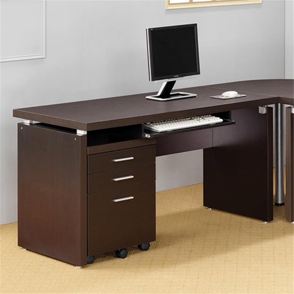 BOWERY HILL Modern Computer Desk in Cappuccino Finish - Home Office Desk for Work & Study, Perfect for Small Spaces & Remote Work