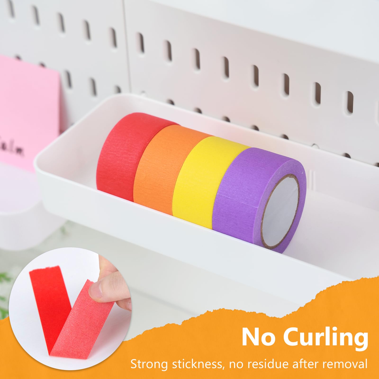 VGOODALL Colored Masking Tape - 7 Rolls Multi Pack (330 Feet x 1 Inch) - Vibrant Rainbow Craft Tape for Painting, Labeling & Color Coding - Perfect for DIY Projects, Scrapbooking, Home Organization & Office Use