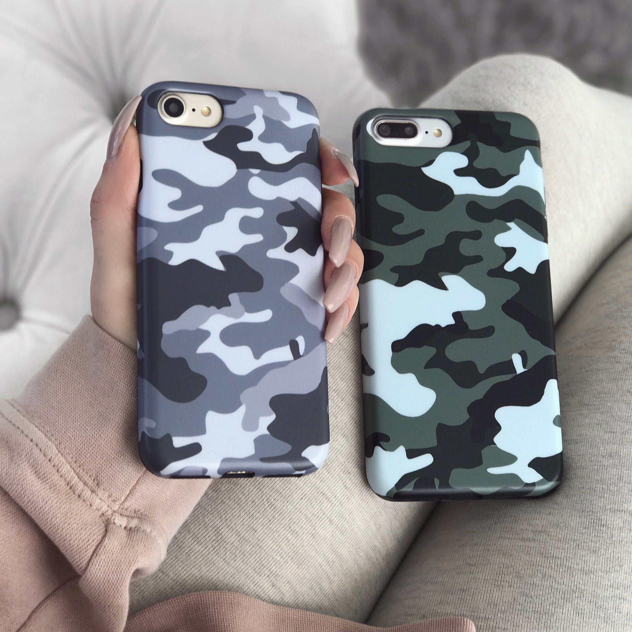Gray Camo iPhone Case - Durable Protective Cover for iPhone 12/13/14/15 Pro Max - Military Grade Shockproof Slim Design - Perfect for Outdoor, Travel & Everyday Use