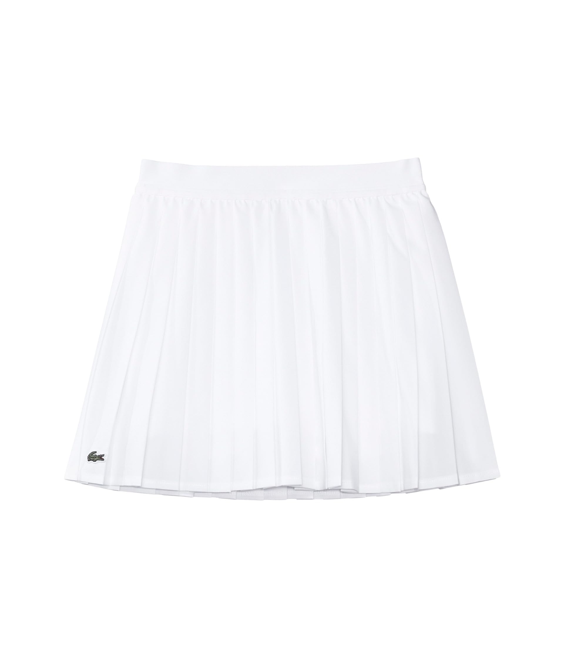 Lacoste Girls' Pleated Tennis Skirt - Classic White & Navy Blue - Breathable Cotton Blend for Sports & School - Perfect for Tennis, Golf, and Casual Wear