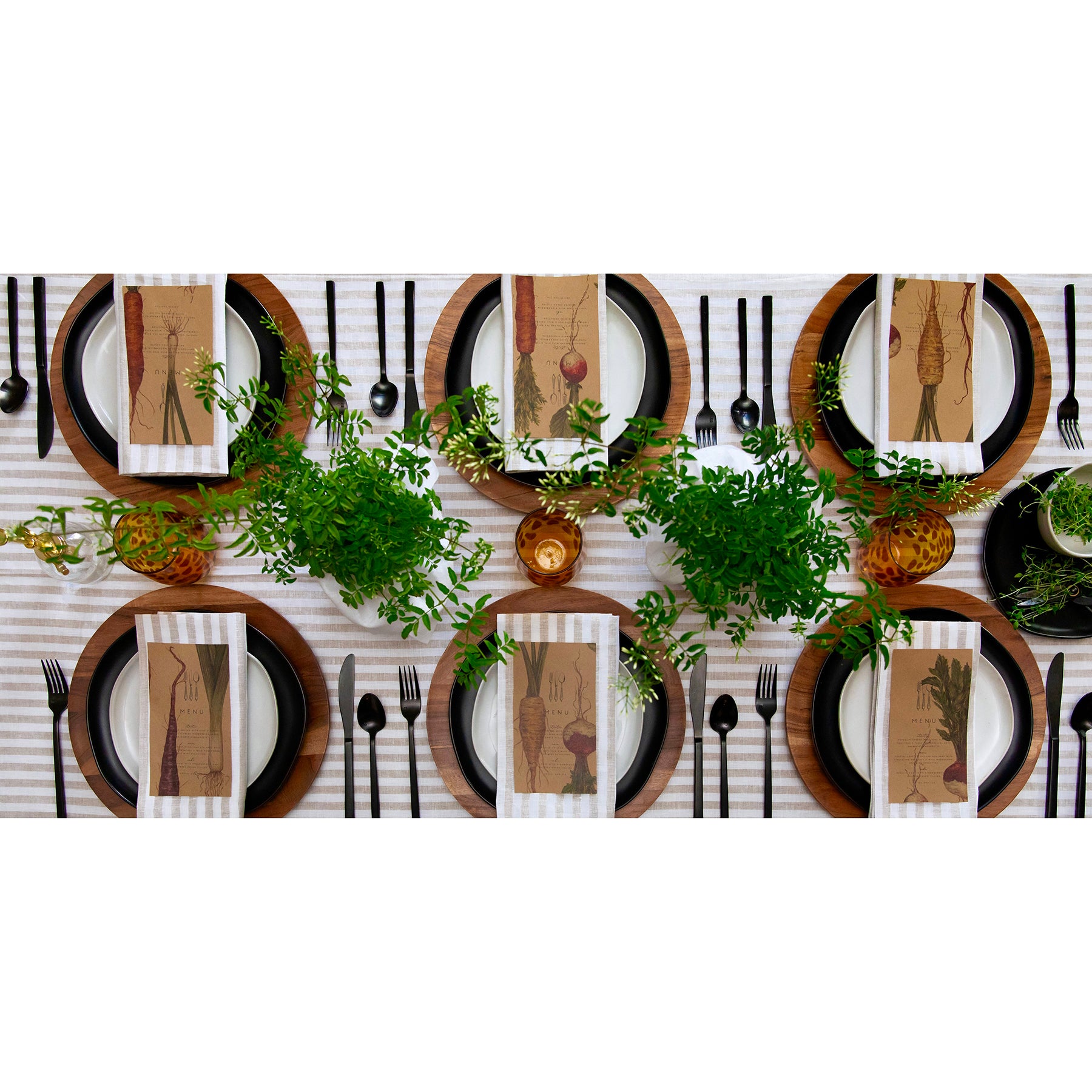 Amalfi Stripe Tablecloth - Waterproof & Stain-Resistant Round Table Cover for Outdoor Dining, Picnics, and Party Decor