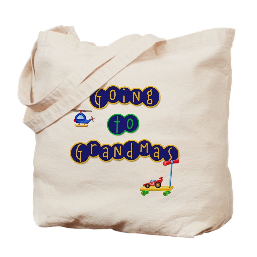 Natural Canvas Tote Bag - Reusable Shopping Bag with 'Boy Going To Grandma's' Design | Eco-Friendly Grocery Bag, Beach Tote & Daily Carry-All