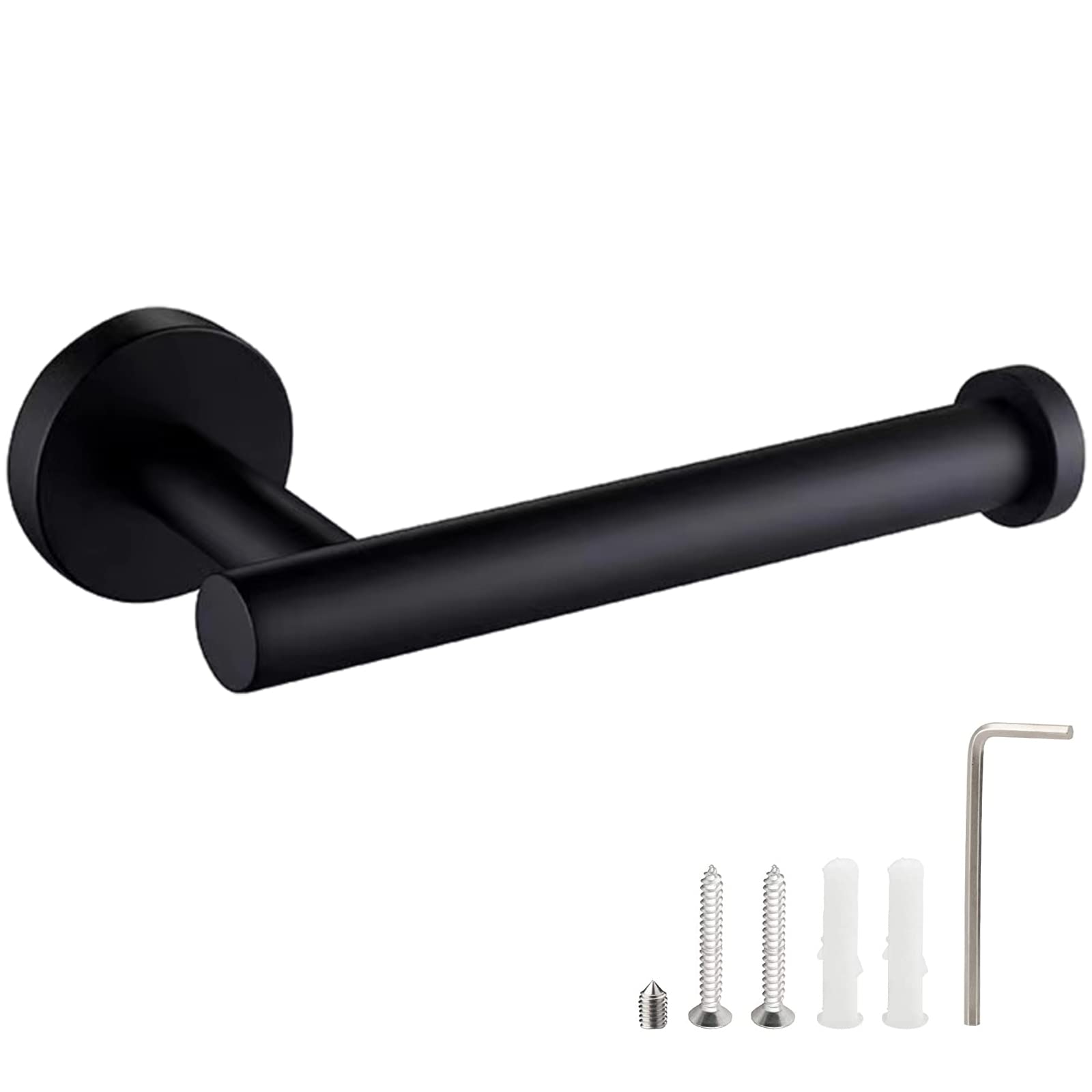 Matte Black Toilet Paper Holder - SUS304 Stainless Steel Wall Mount Bathroom Tissue Roll Holder for Home, Kitchen & Washroom - Durable & Rustproof Bathroom Accessory (Perfect for Modern & Minimalist Decor)