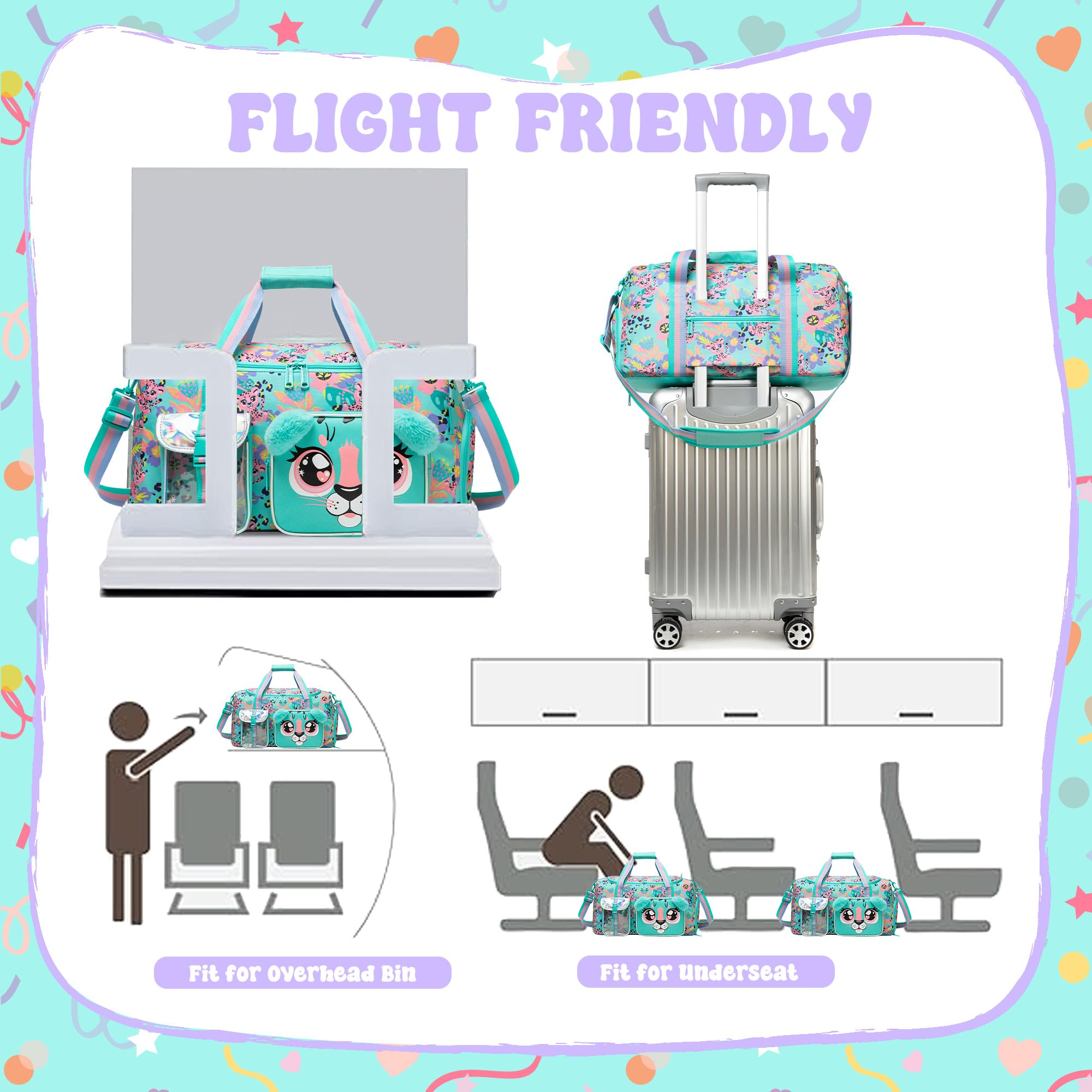 **Kids Duffle Bag for Girls - Travel, Dance, Gym & Overnight Weekender Bag with Shoe Compartment | Perfect for School, Sports & Weekend Getaways**