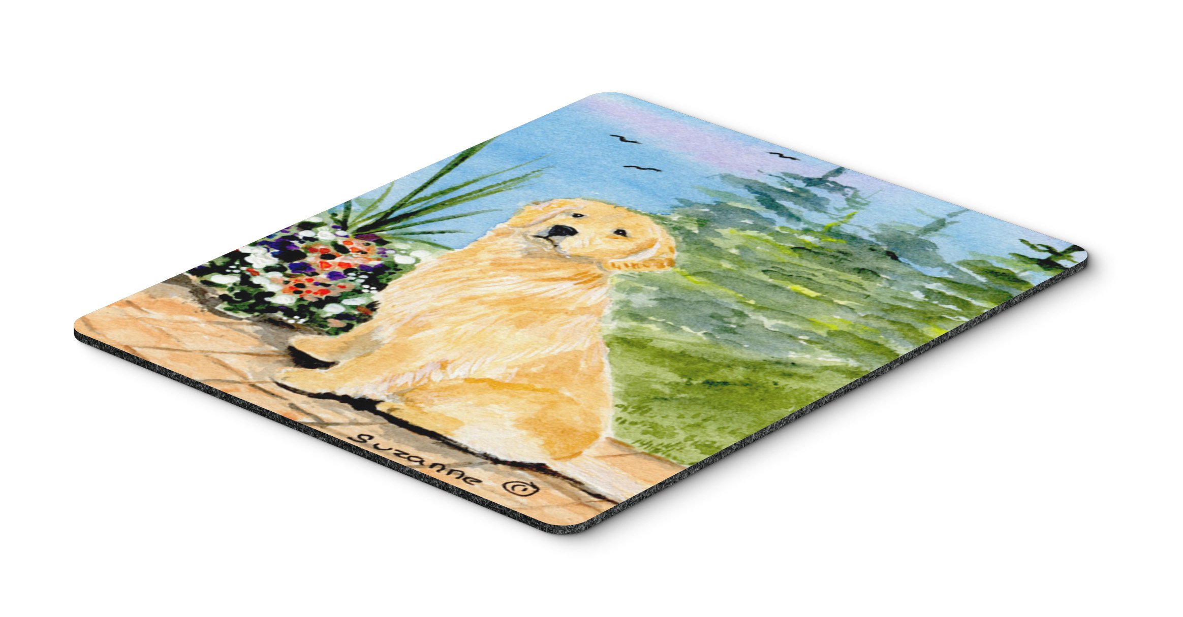 Golden Retriever Mouse Pad & Hot Pad Trivet Set - Large Washable Non-Slip Desk Mat for Home Office, Gaming & Computer Work | Perfect for Laptops, Desks & Kitchen Use