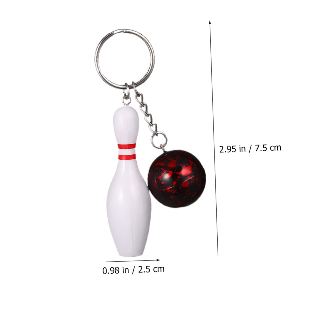 SKISUNO 36 Pcs Bowling Keychain Set - Cute Sports Theme Metal Key Rings for Keys, Bags & Gifts - Perfect for Bowling Enthusiasts, Party Favors & Team Sports Accessories