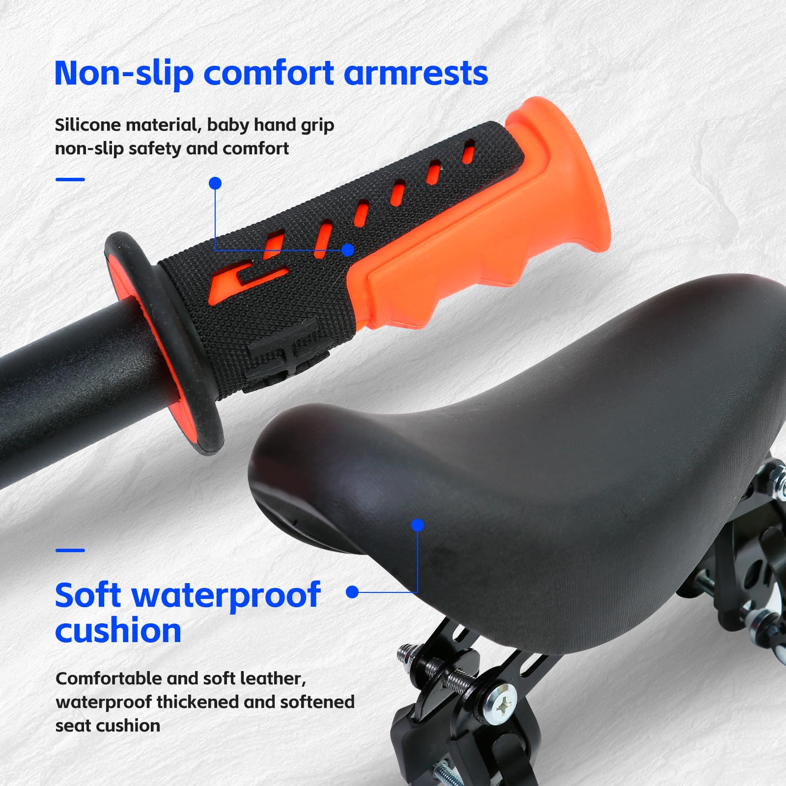 Front Mount Kids Bike Seat - Detachable Handlebar Child Bicycle Seat with Foot Pedals for Toddlers 2-5 Years | Compatible with All Adult Mountain Bikes | Perfect for Family Cycling & Outdoor Adventures
