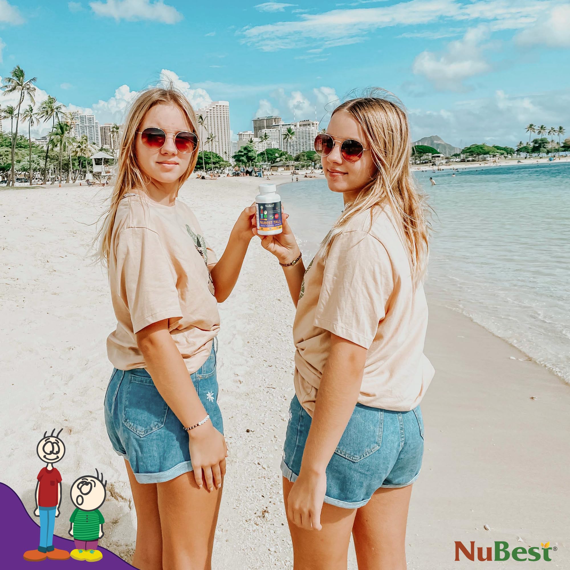 NuBest Tall 10+ Advanced Bone Growth Supplement with Calcium, Vitamin D3 & K2 - Supports Bone Strength, Immune Health & Wellness for Teens & Adults - Ideal for Active Lifestyles & Daily Milk Drinkers - 3 Pack