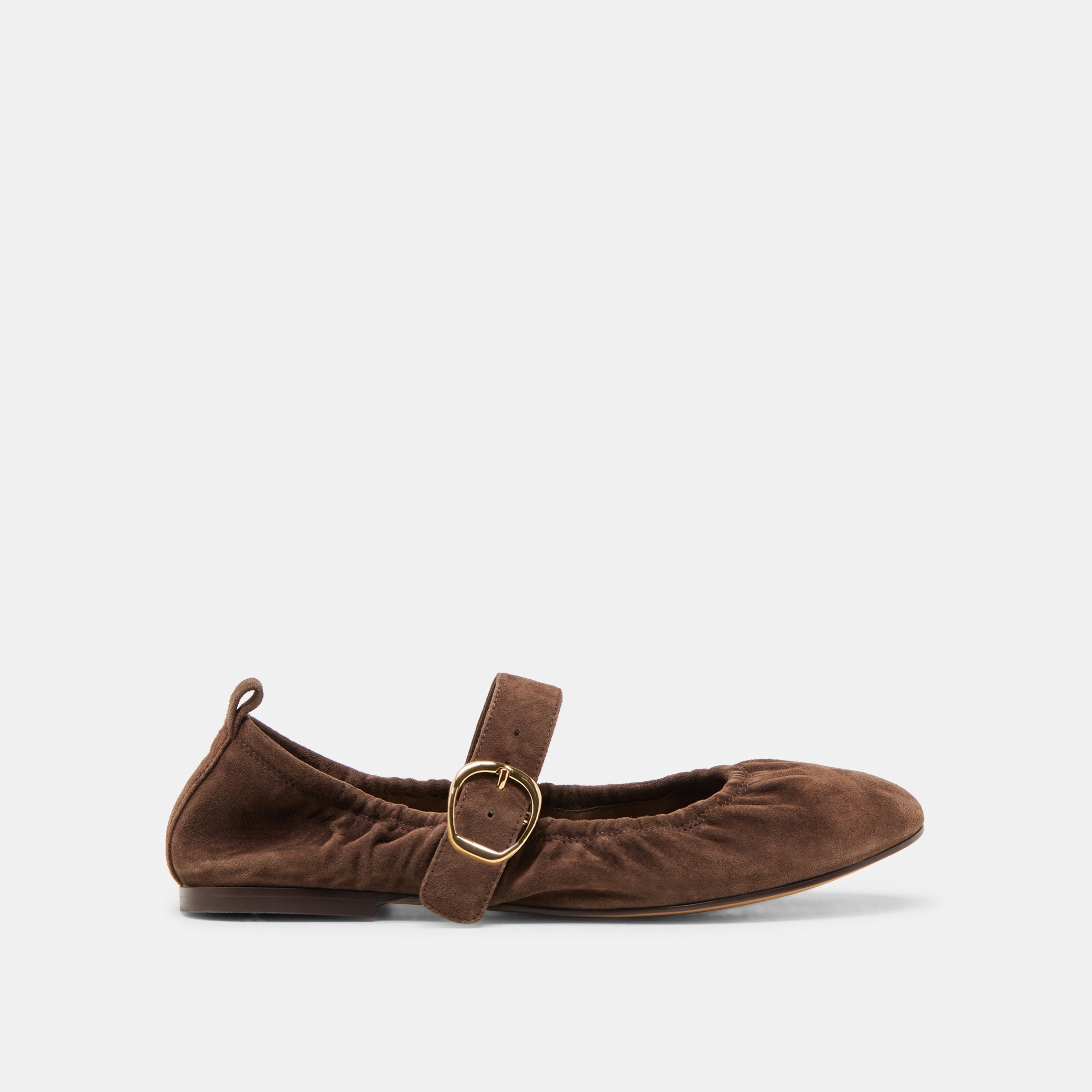 CAELY Women's Ballet Flats - DK Brown Suede Comfortable Slip-On Shoes for Work, Casual & Travel | Soft & Lightweight for All-Day Wear