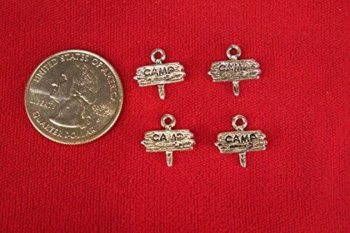Bulk 30pc Antique Silver Camping Charms for Jewelry Making - DIY Crafts, Bracelets, Necklaces & Keychains (BC542B) - Perfect for Camping Gifts & Outdoor Enthusiasts