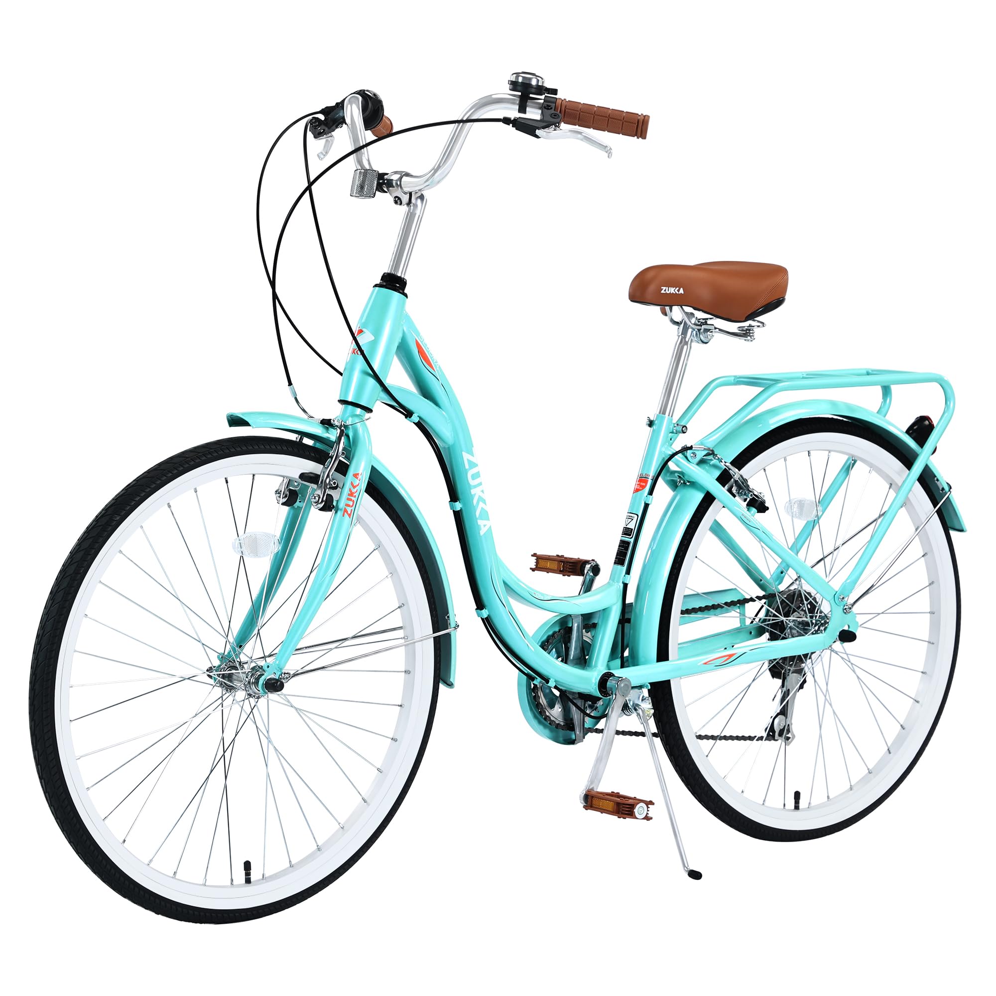 26 Inch Women's Bike with 7-Speed Twist Shifter, Steel Frame & Adjustable Seat - Perfect for Commuting, Exercise & Leisure Riding for Women & Adults