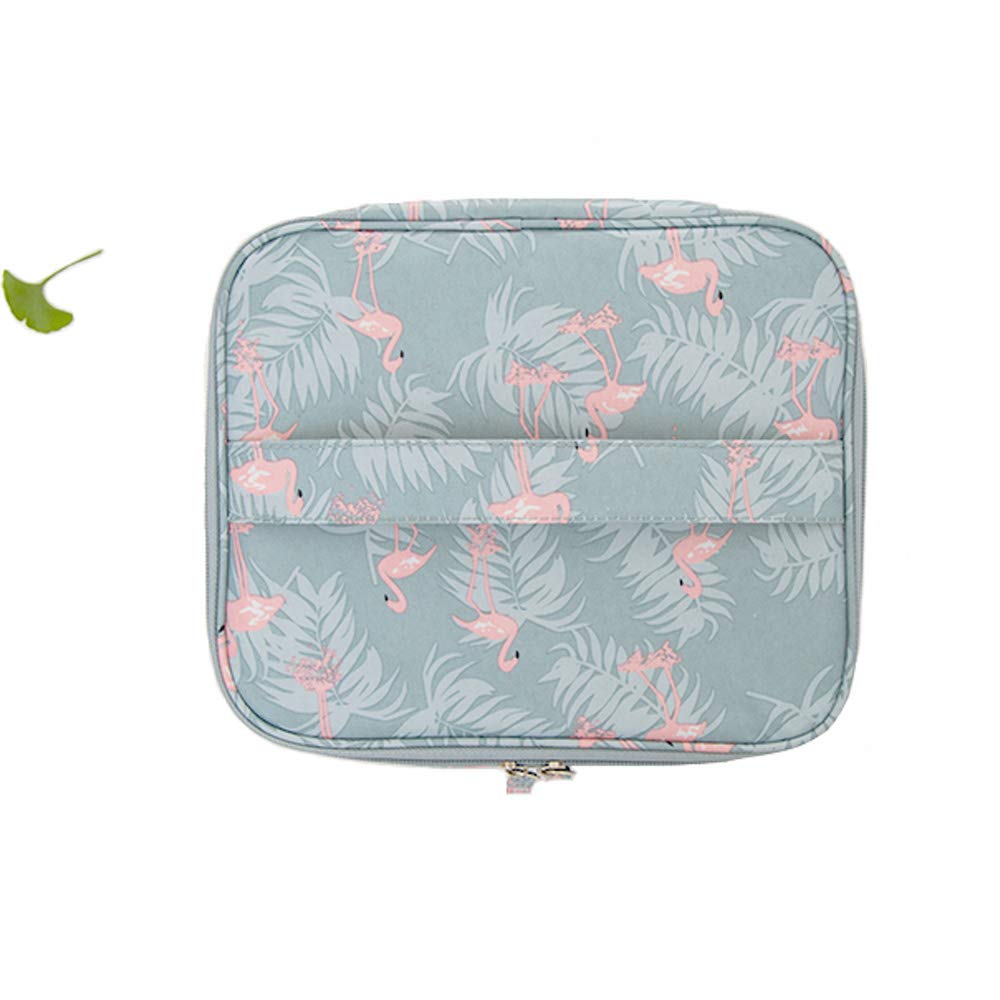 1 Pack Flamingo Print Portable Cosmetic Case - Waterproof Travel Toiletry Bag for Women & Girls, Makeup Pouch Organizer with Zipper (Grey) - Perfect for Vacation, Gym, Business Trips & Daily Use