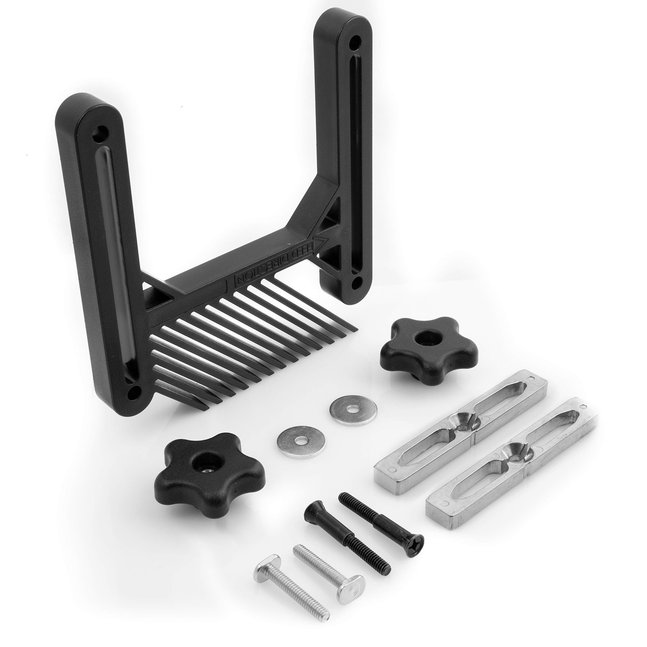 Premium Single Deluxe Featherboard with Aluminum Miter Lock Bar & T-Bolt Hardware - Compatible with Track & Miter Slot Mounting - Perfect for Table Saws, Router Tables, Band Saws - Woodworking & DIY Projects Essential Tool