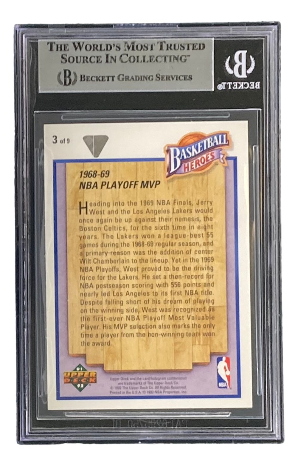 Jerry West Autographed 1991-92 Upper Deck Heroes #3 Lakers Basketball Trading Card - Collectible Memorabilia for NBA Fans & Sports Enthusiasts