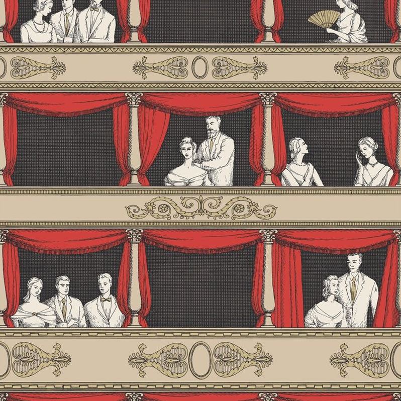 Cole & Son Multi-Color Teatro Wallpaper - Premium Peel & Stick Wallpaper for Living Room, Bedroom & Home Decor