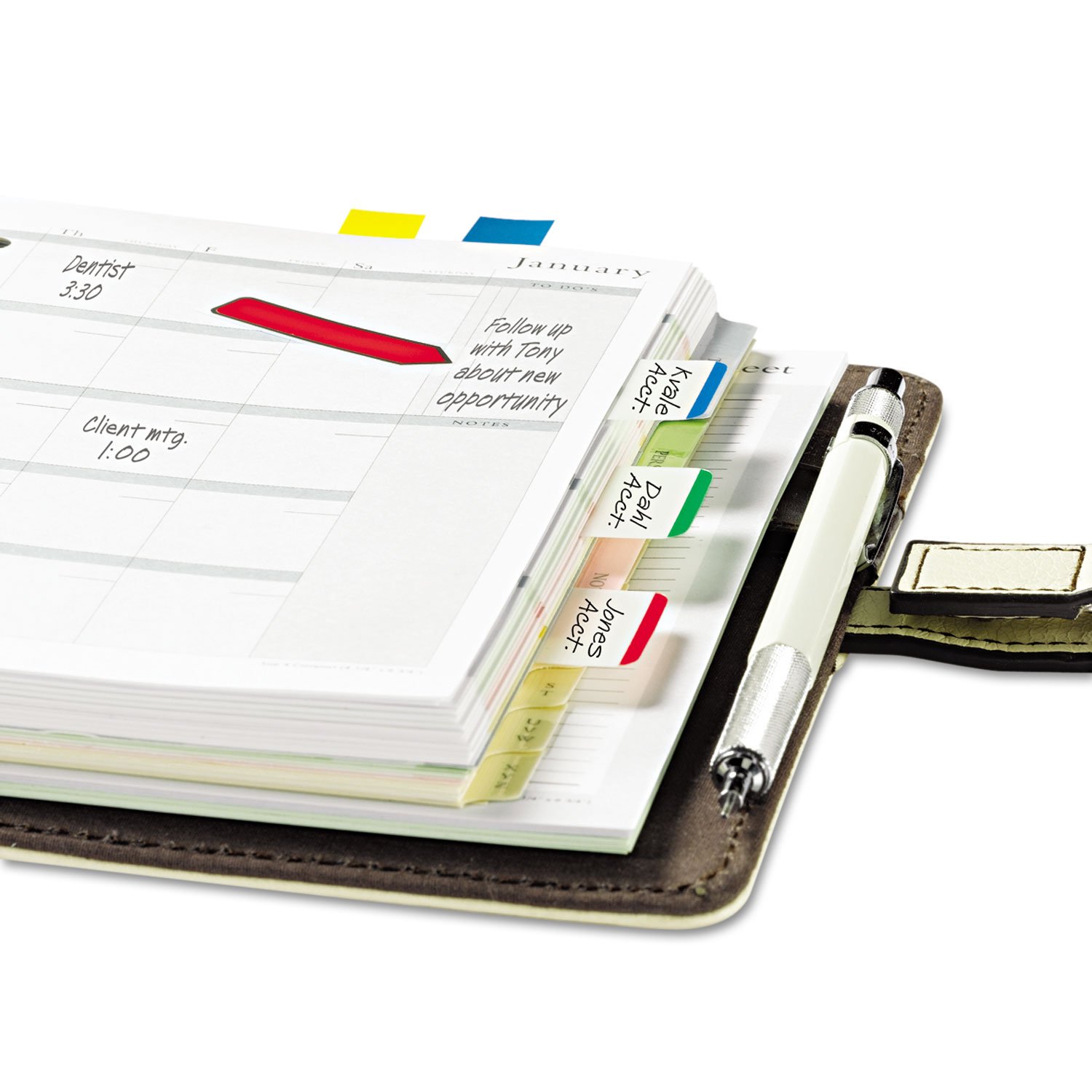 Post-it 686LGBR File Tabs, 1 x 1.5 Inches, Lined, Blue Green Red, 66-Pack - Perfect for Office Organization, Document Filing & Notebook Indexing
