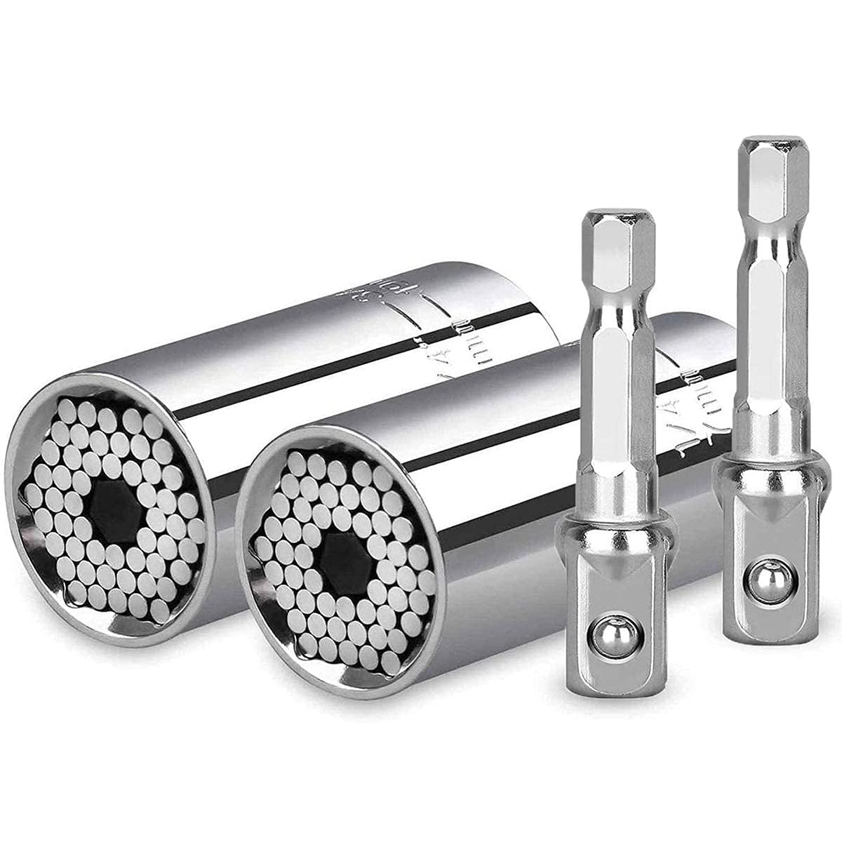 FVLFIL 4-Piece Universal Socket Wrench Set (7-19mm) - Multi-Function Ratchet Hand Tool Kit for Car Repair, Home Maintenance & DIY Projects