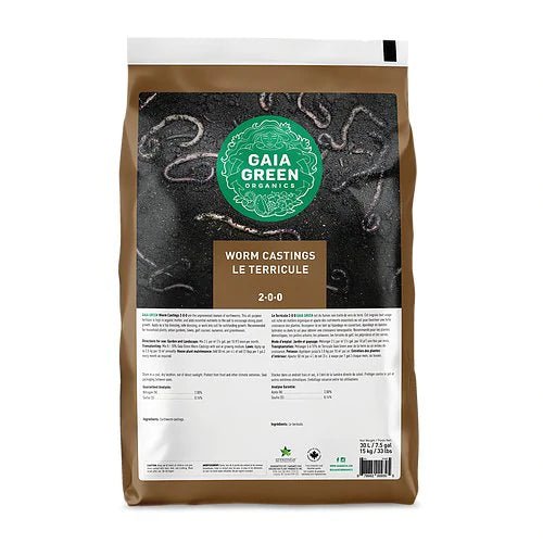 Organic Gaia Green Worm Castings Fertilizer 0-0-0 NPK (30L) - Premium Soil Amendment for Indoor Plants, Vegetable Gardens & Composting