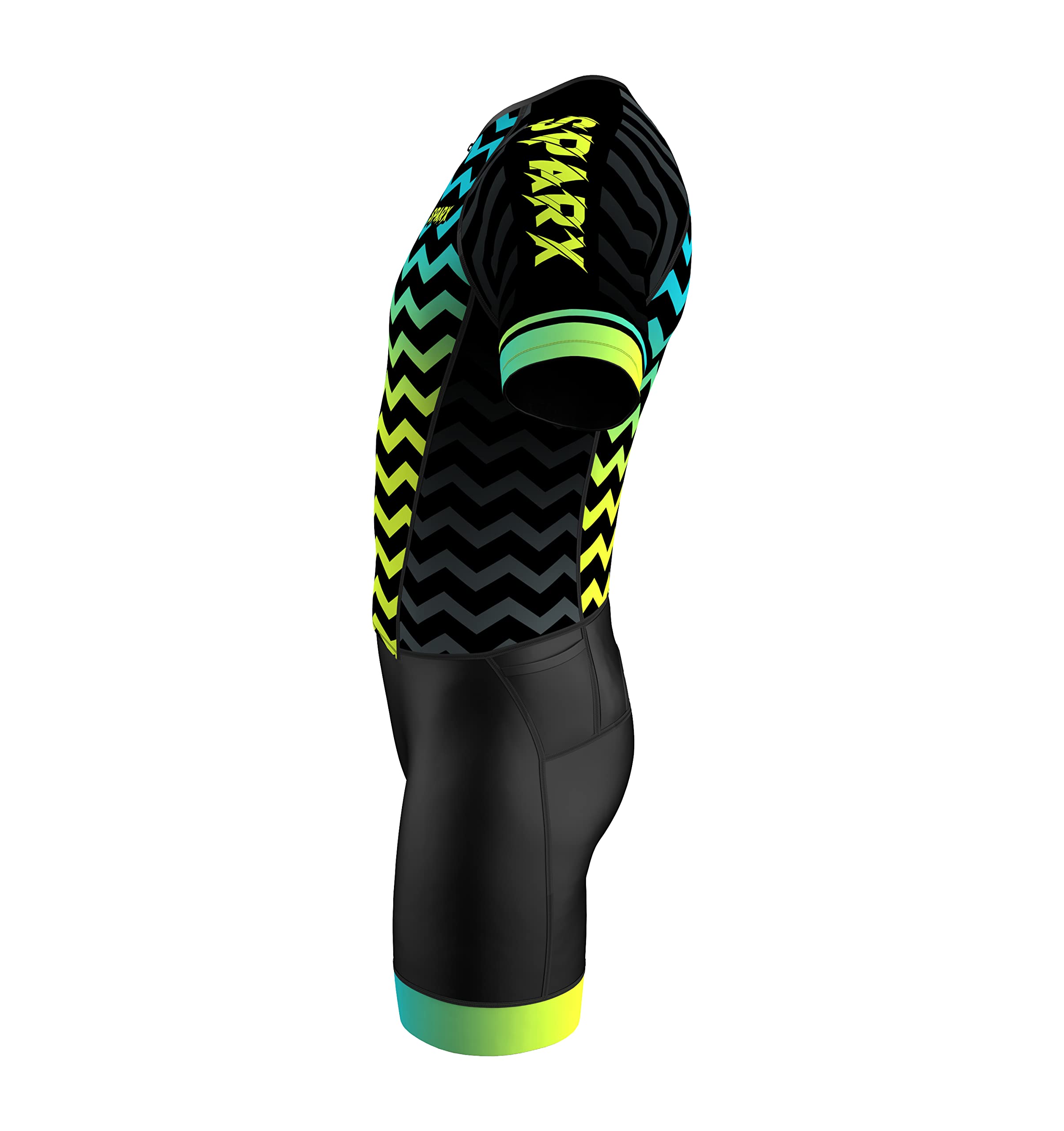 Sparx Men's Elite Aerosuit Triathlon Suit - Short Sleeve Triathlon Skinsuit for Cycling, Running & Swimming - Lightweight & Breathable Competition Outfit for Triathletes