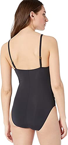 Bleu Rod Beattie Women's High Neck Lattice Front One Piece Swimsuit - Sexy Bathing Suit for Women, Perfect for Beach Vacation, Pool Party & Summer Swimming