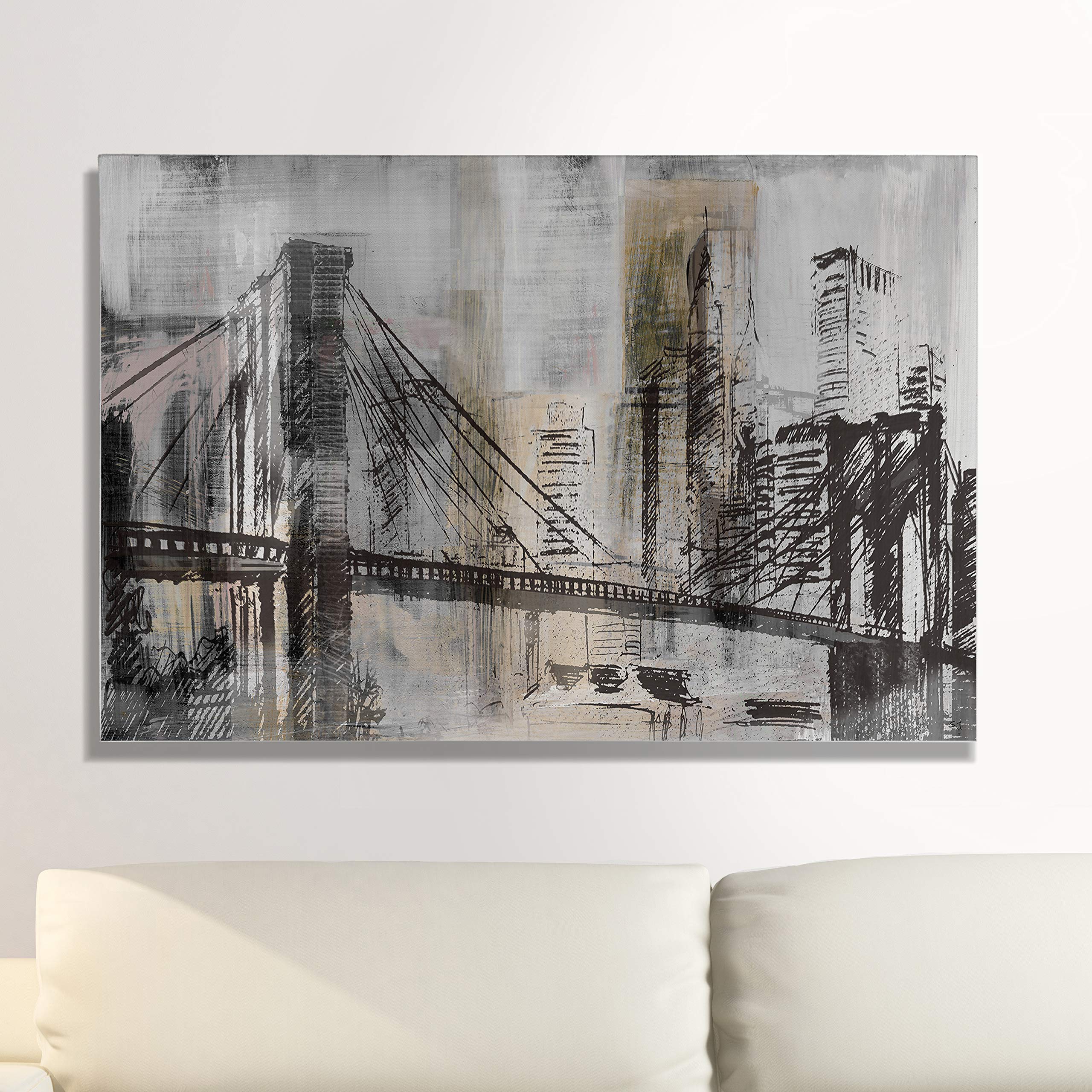 Modern Abstract Brooklyn Bridge Canvas Wall Art - 8