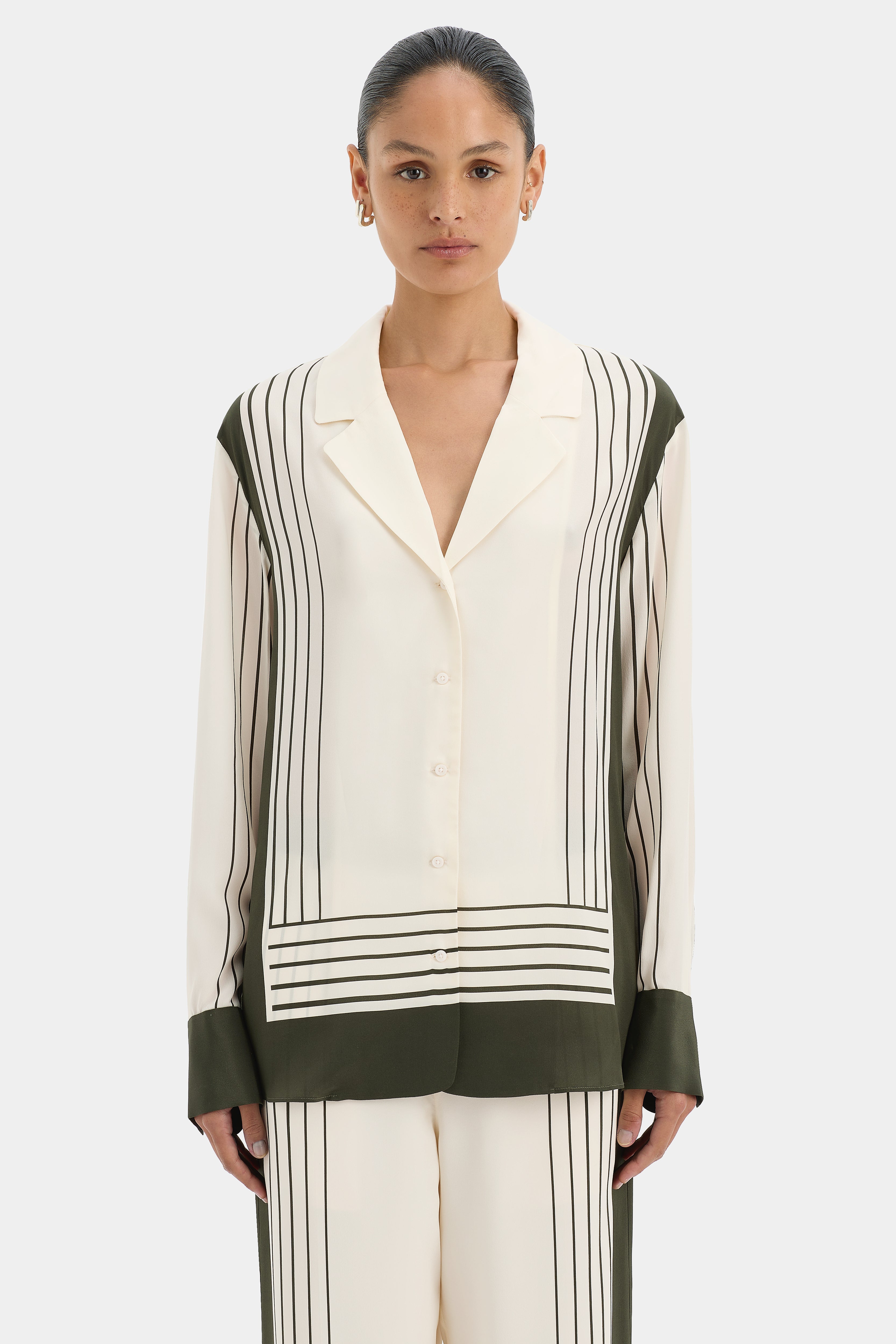 Leilana Shirt Garden Stripe - Stylish Floral Print Women's Blouse for Casual Wear & Outdoor Activities