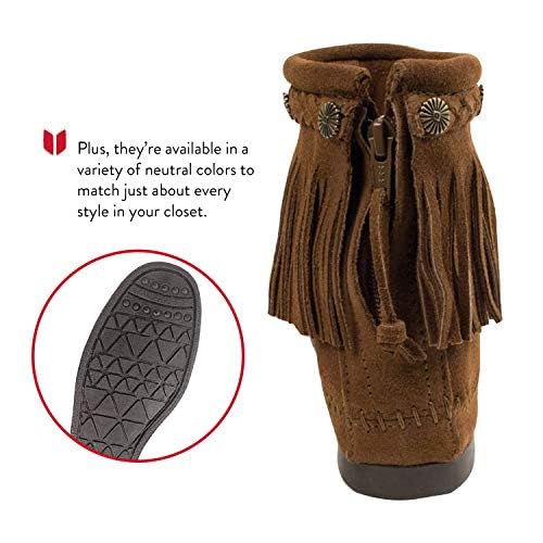 Minnetonka Women's High Top Back Zip Boots - Genuine Leather Ankle Booties for Women | Comfortable & Stylish Western Boots for Casual Wear, Fall Fashion, and Outdoor Activities
