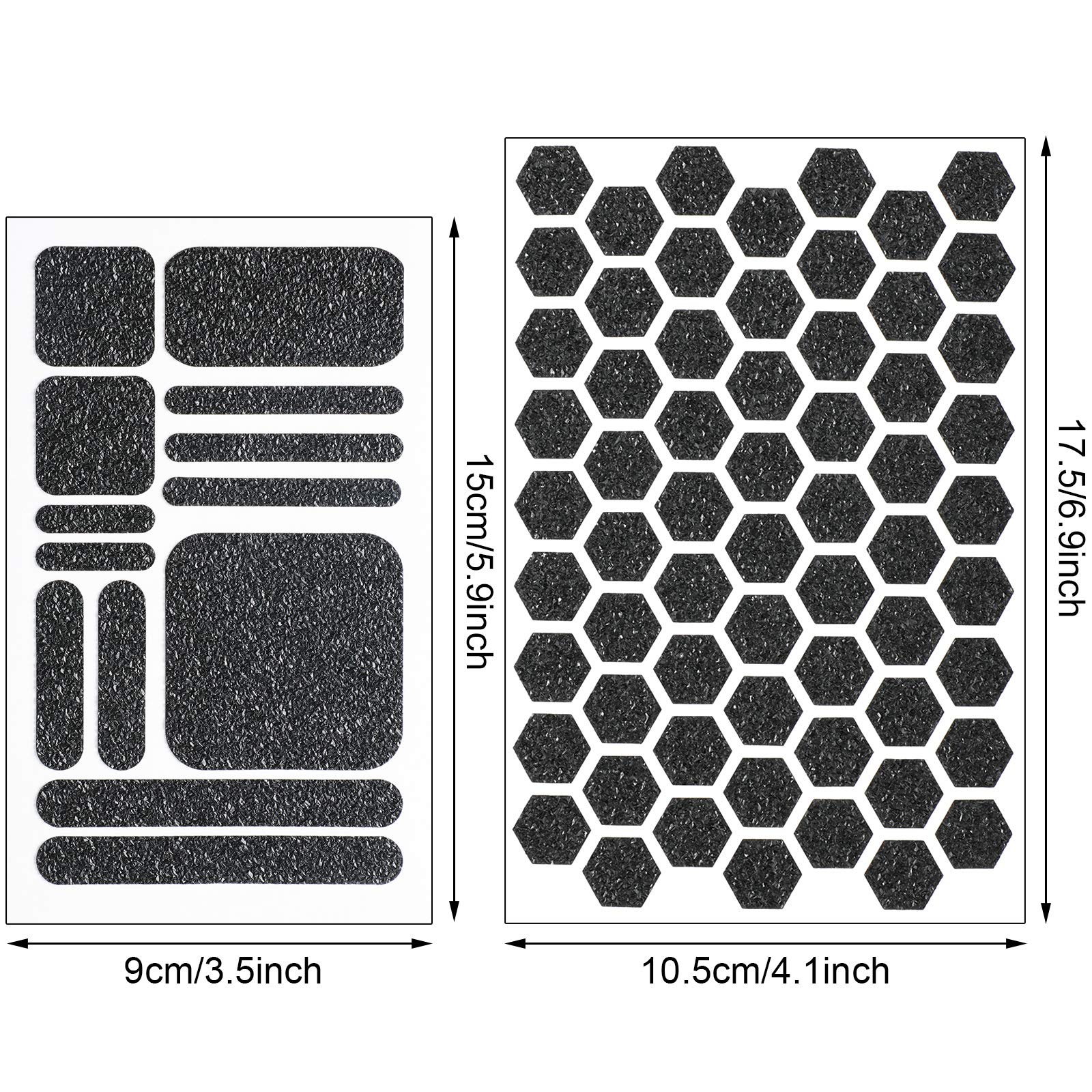 4-Pack Anti-Slip Hexagon Grip Stickers for Phone, Laptop, Tablet & Mouse - Black Non-Slip Decals for Gaming Cases & DIY Crafts (Perfect for Secure Grip While Gaming or Working)