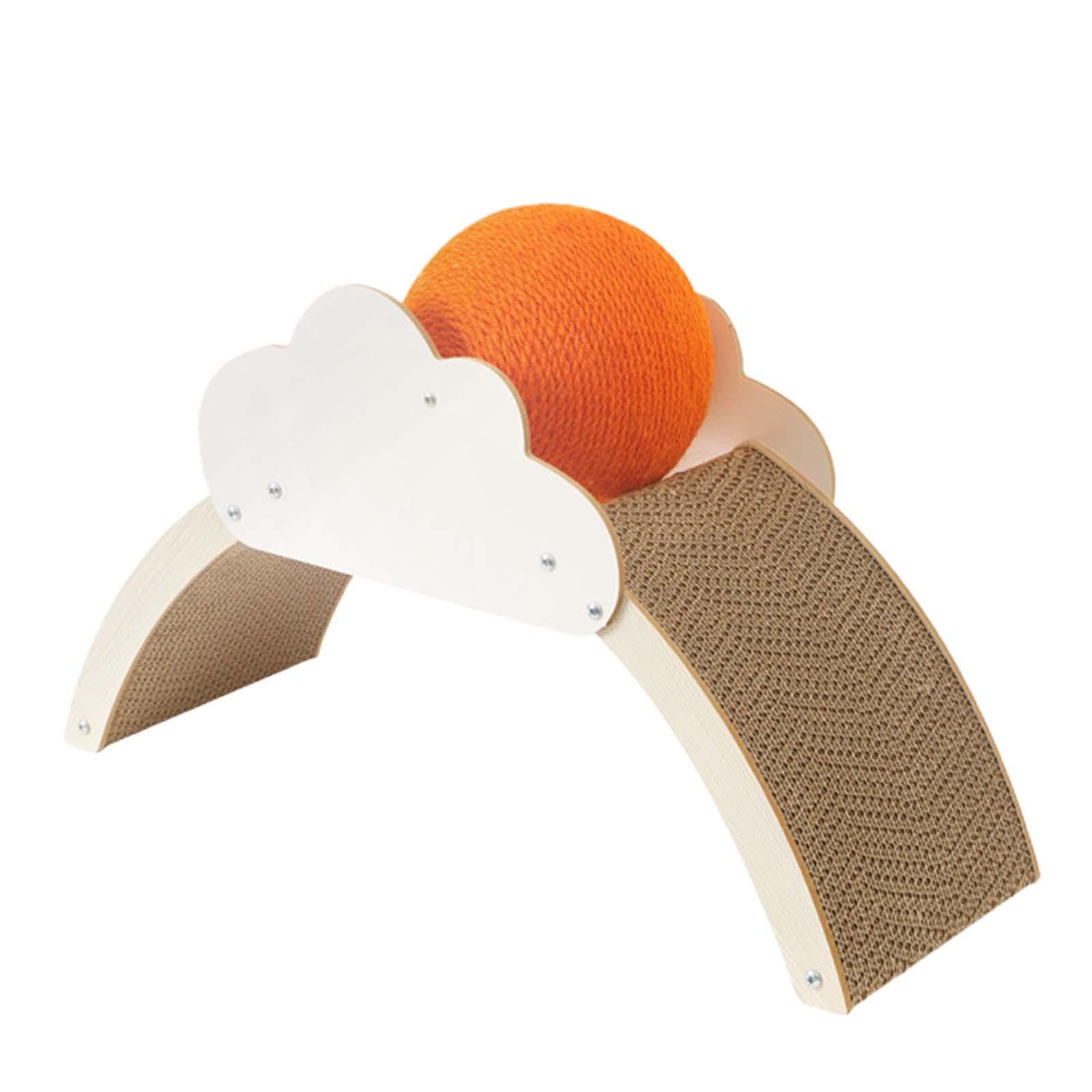 Premium Cat Scratcher Bowl & Claw Scratching Board - Non-Slip Cardboard Cat Scratch Ball with Cloud Design, Furniture Protector for Indoor Cats | Perfect for Playtime, Napping & Claw Maintenance