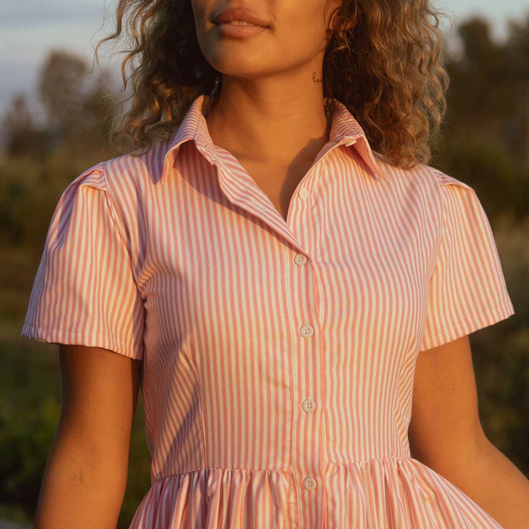 Arroyo Dress - Pink Stripe Floral Summer Dress for Women | Beach Vacation, Date Night, Casual Outfit