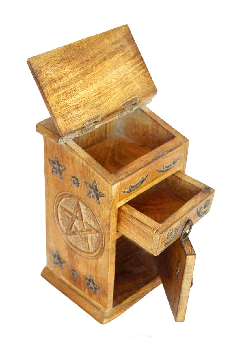ETROVES Handcrafted Wooden Jewelry Box for Women - Rustic Jewelry Organizer with Decorative Iron Accents, 3-Compartment Keepsake Box for Earrings, Rings & Bracelets - Perfect for Bedroom Vanity, Travel & Gift Giving (Brown)