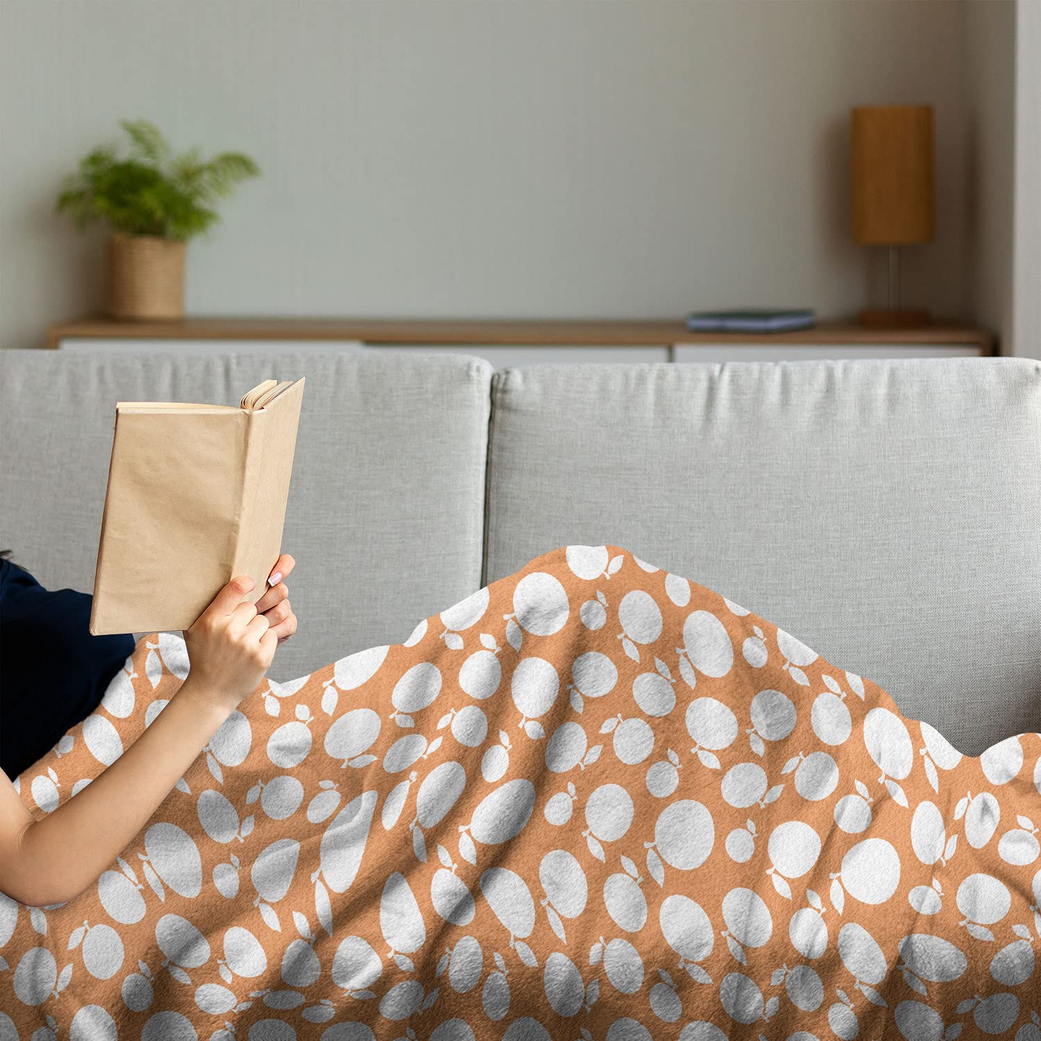 Ambesonne Peach Flannel Fleece Throw Blanket - 70