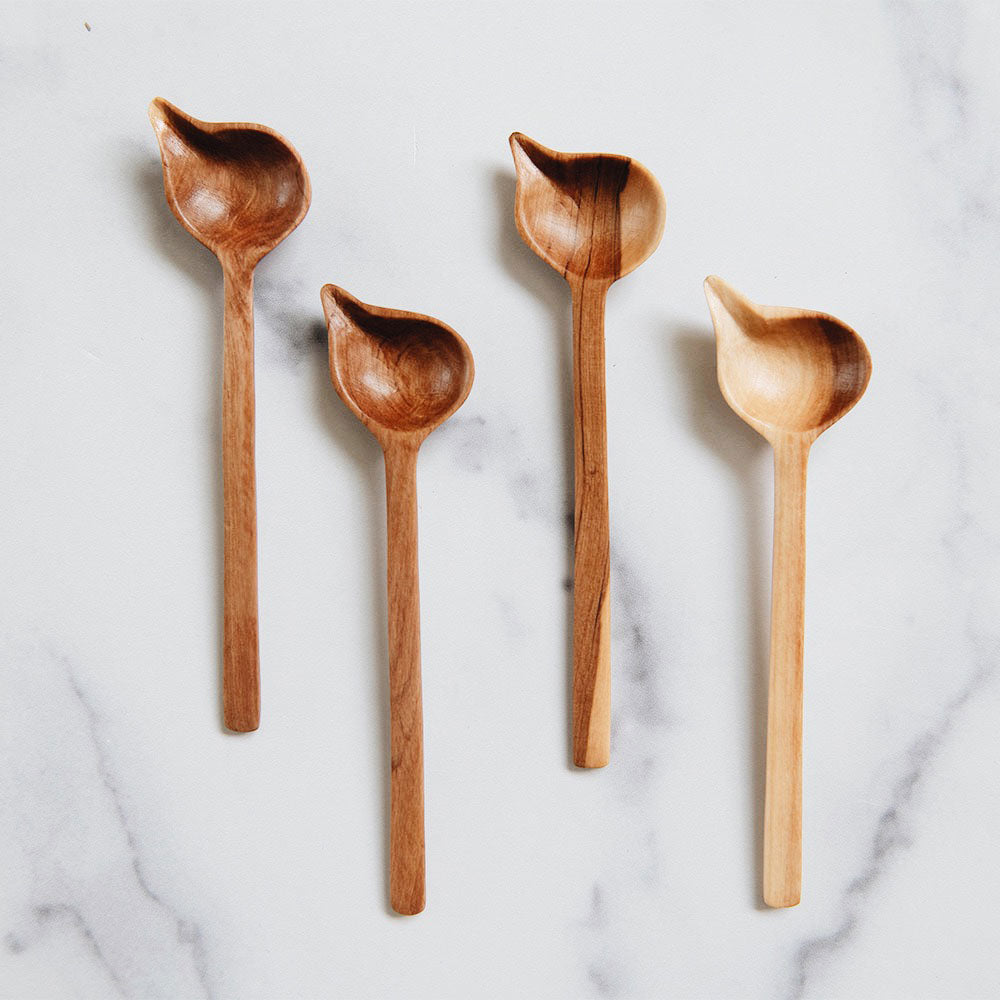 Premium Wooden Corner Stirring Spoon Set - Natural Bamboo Cooking Utensils for Baking, Mixing & Serving - Ideal for Kitchen, Camping & Outdoor Cooking