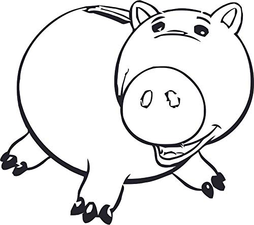 Toy Story Piggy Bank & Pig Hamm Wall Decal - 27x30 Inch Vinyl Sticker for Kids Room, Nursery, Bedroom Decor - Fun Cartoon Art for Girls & Boys - Perfect for Home, Kindergarten & Playroom Decoration