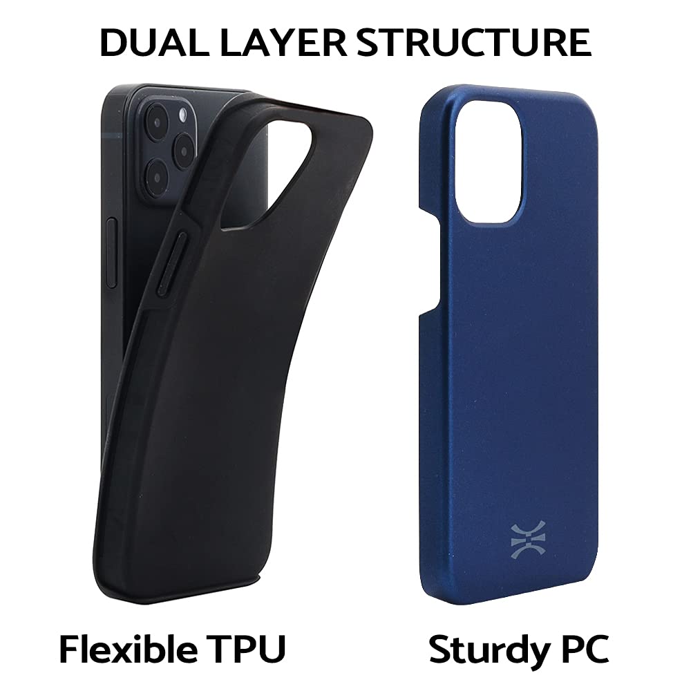TORU DX Slim Dual Layer Protective Case for iPhone 12 & iPhone 12 Pro - Blue | Shockproof & Scratch Resistant Cover | Perfect for Everyday Use, Travel & Outdoor Activities