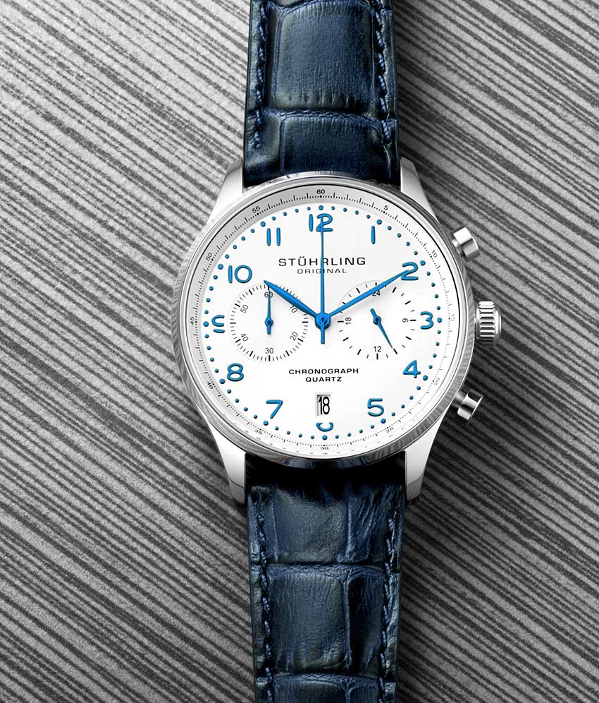 GR1 Q 896 Quartz 42mm Chronograph Watch for Men - Waterproof Sports Chrono Wristwatch with Date Display - Perfect for Running, Swimming & Outdoor Activities