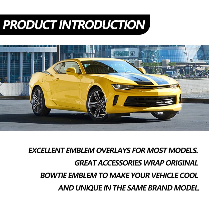 3PCS Matte Black Vinyl Car Wrap Emblem Overlay Kit - DIY Decals for Chevy Bowtie Logo & Universal Vehicle Emblems | Easy Installation, Durable Adhesive | Perfect for Car Customization, Auto Detailing & Personalization Projects