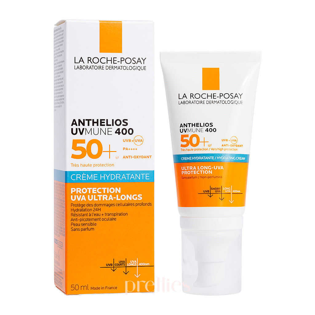 La Roche-Posay Anthelios UVmune 400 SPF50+ Sunscreen Cream 50ml - Oil-Free Face Sun Protection for Sensitive Skin | Daily Use, Outdoor Activities & Travel