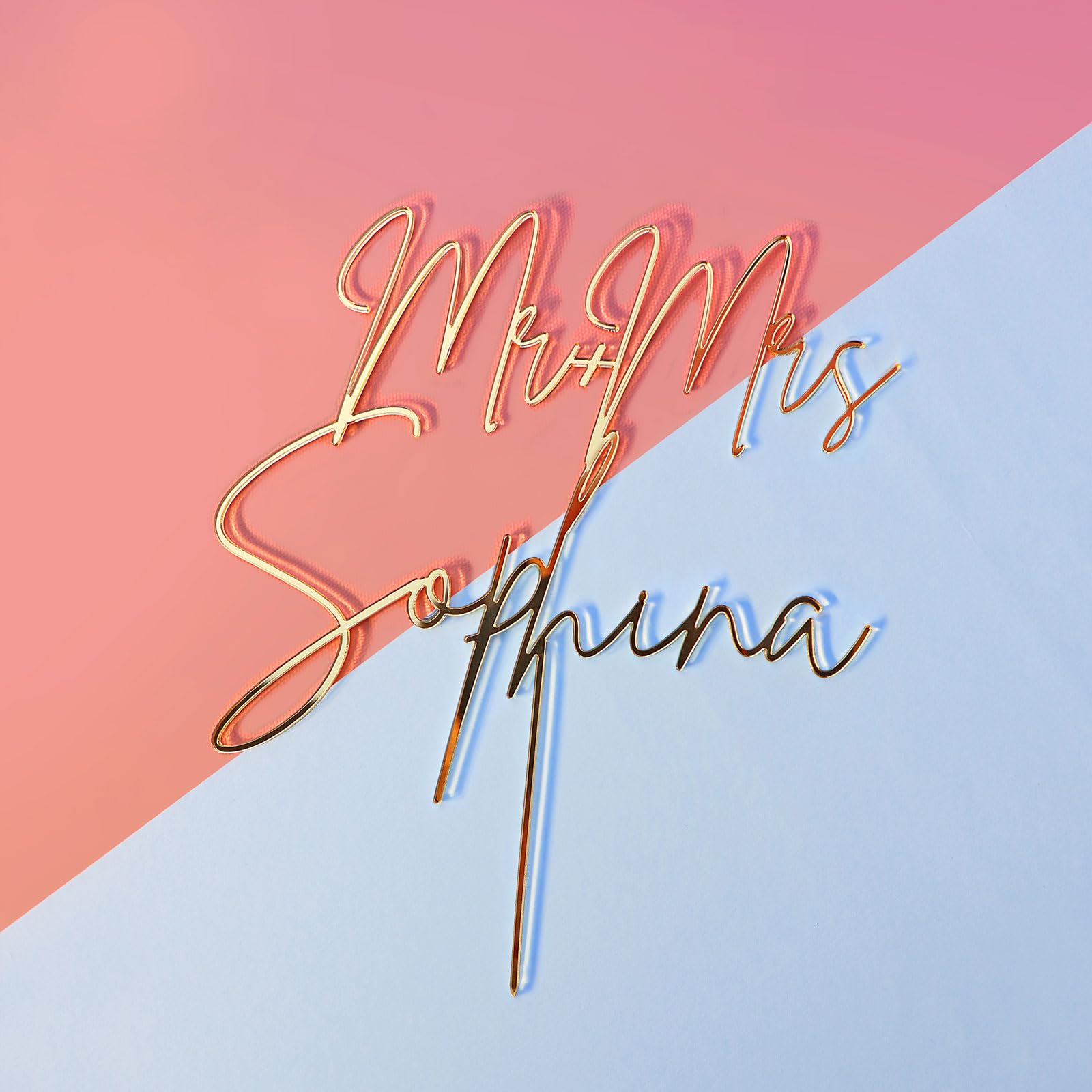 Custom Acrylic Wedding Cake Topper - Personalized Bride & Groom with 12 Color Options | Perfect for Anniversaries, Weddings & Special Celebrations