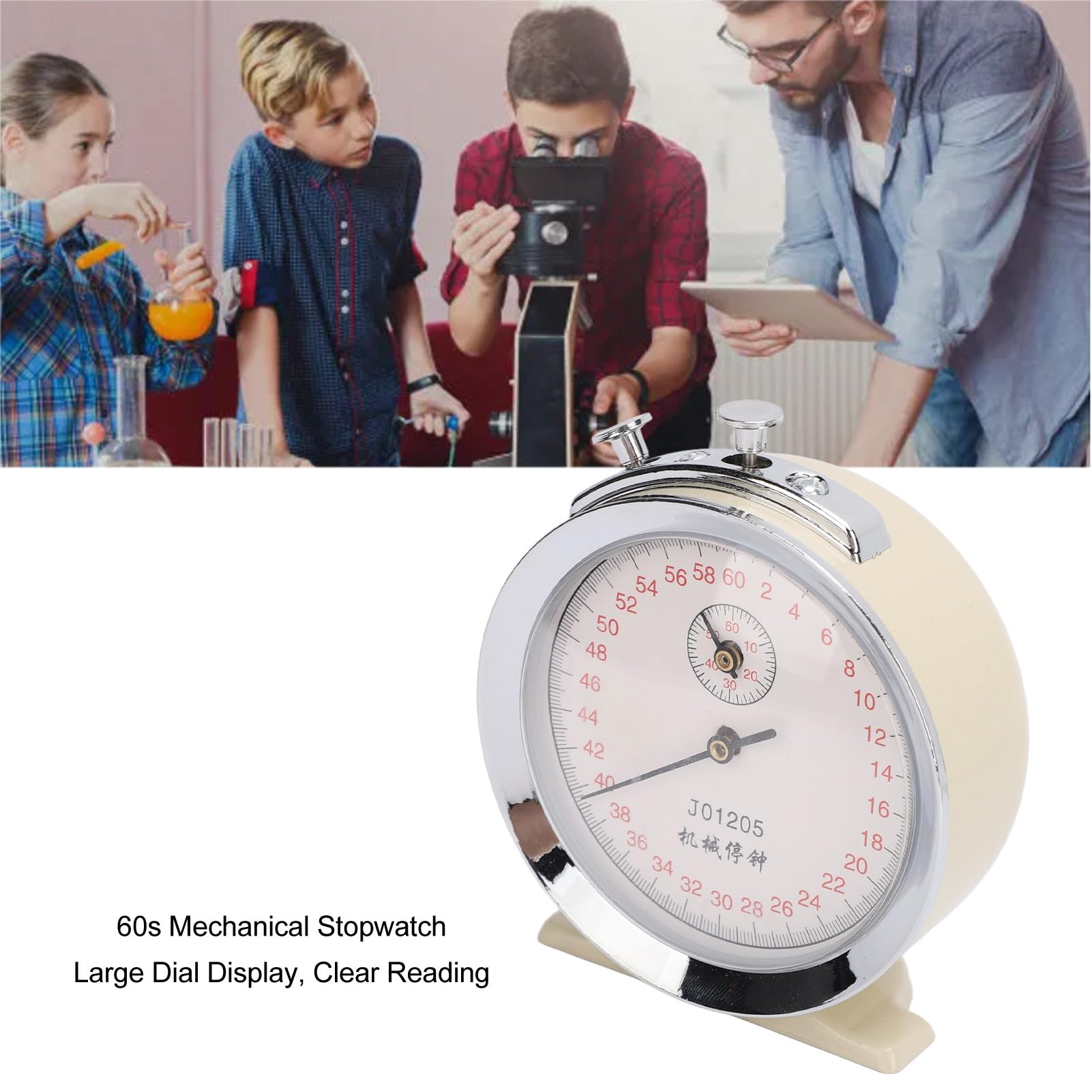 Pomya Professional Mechanical Stopwatch - 60 Second Round Dial with 0.2s Precision | Sports Timer for Running, Cycling & Physical Experiments | Handheld Chronograph for Athletes, Coaches & Science Labs