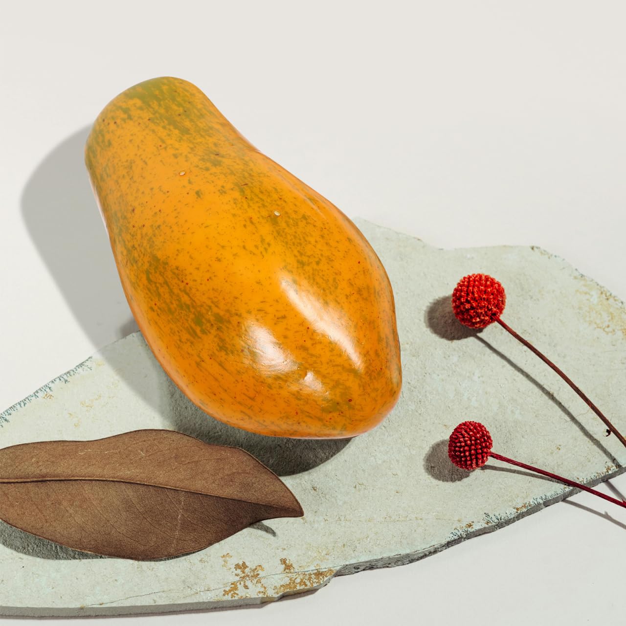 PRETYZOOM Artificial Papaya Fruit - Realistic Fake Pawpaw Model for Home Decor, Party Arrangements & Photography Props | PU Material Durable Simulation Fruit for Kitchen, Dining Table Centerpiece & Wedding Decorations