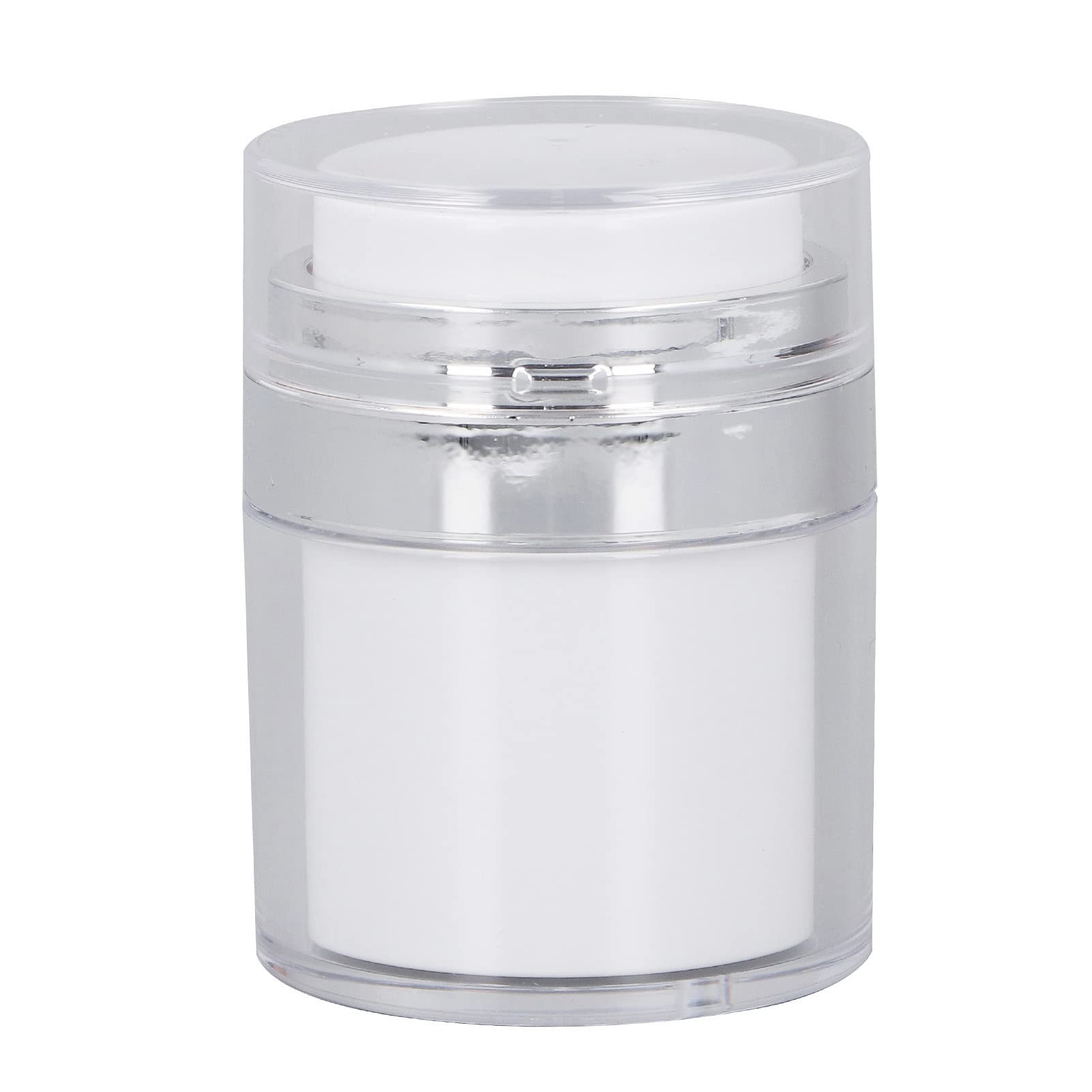 30ml Airless Pump Jars - Refillable Vacuum Cosmetic Containers for Creams & Lotions | Travel-Friendly Plastic Dispenser Bottles (White) | Perfect for Skincare, Makeup & Toiletries On-The-Go