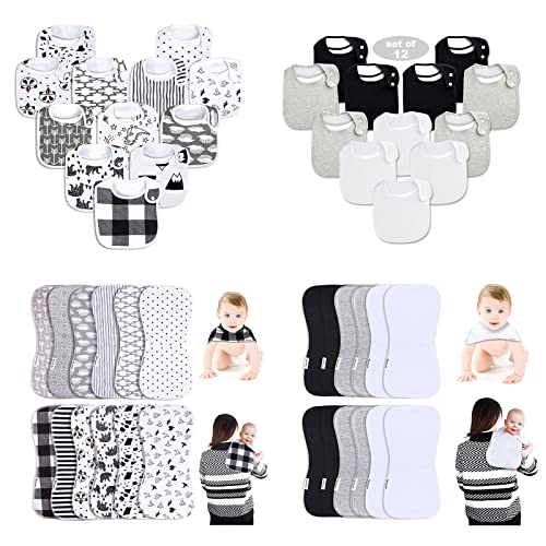 **Soft & Absorbent 100% Organic Cotton Baby Bibs & Burp Cloths 2-in-1 Set for Newborns, Boys & Girls (3-24 Months) – Perfect for Feeding, Drooling & Mess-Free Mealtime**