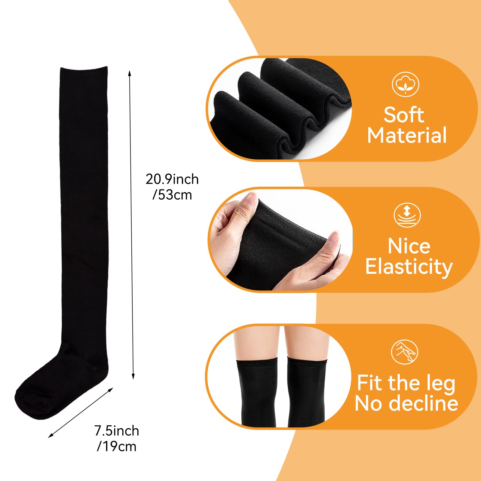 Ammiko Women's Thigh High Socks - Cotton Striped Over The Knee Socks, Long Knee High Stockings for Women | Casual, Comfortable & Stylish for Daily Wear, Outfits, and Fashion Looks