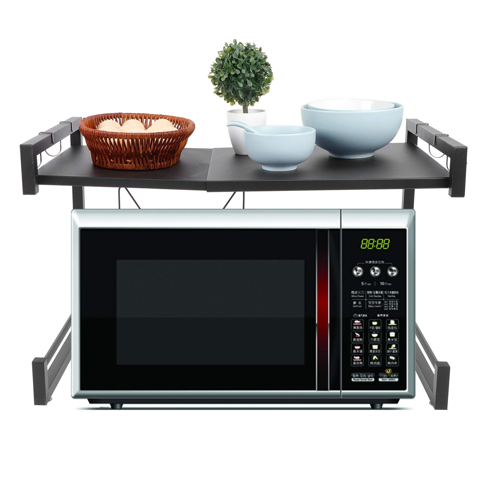 Velaurs Expandable Kitchen Storage Shelf - Durable & Space-Saving Microwave Stand for Countertop, Wardrobe & Pantry Organization | Perfect for Small Apartments & Compact Kitchens
